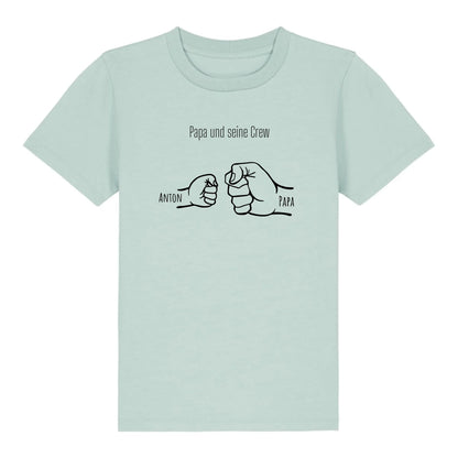 Papa und seine Crew - Bio Kinder Shirt *personalisierbar* Mini Creator Shirt 2.0 ST ST Caribbean-Blue