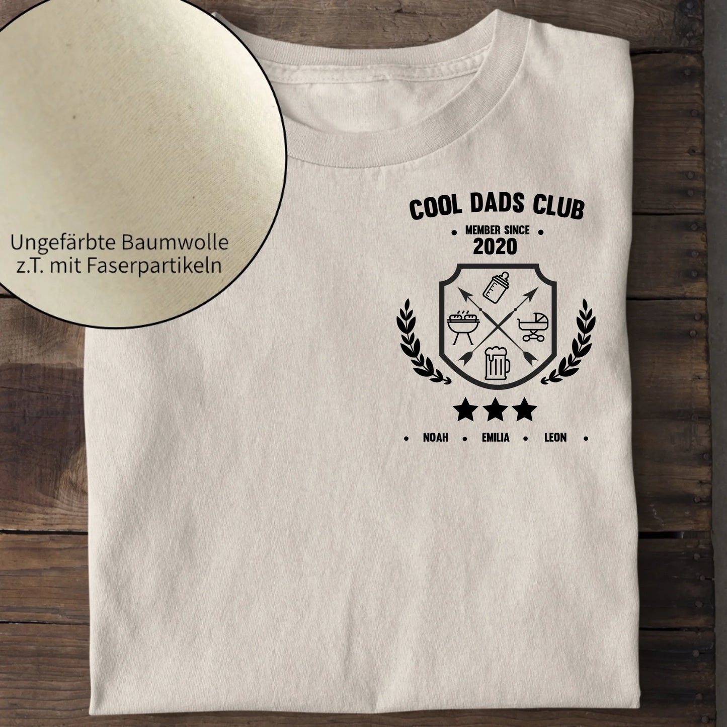 Cool Dads Club Wappen - Bio Herren Shirt *personalisierbar* Creator T-Shirt 2.0 ST ST Natural-Raw