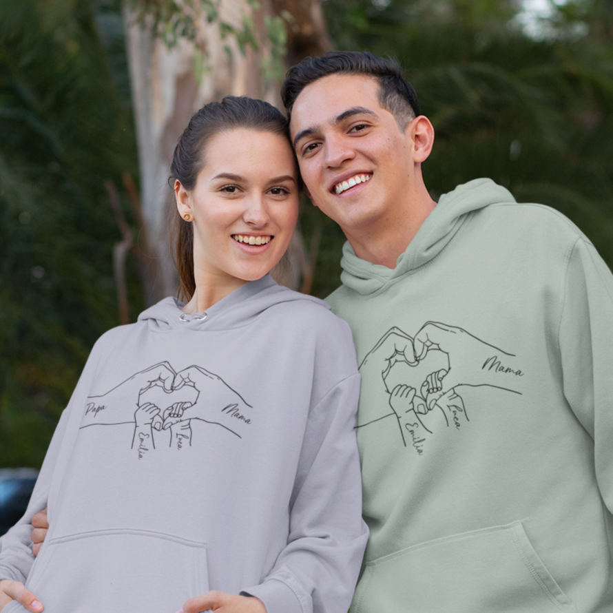 Family Love - Bio Unisex Hoodie *personalisierbar*