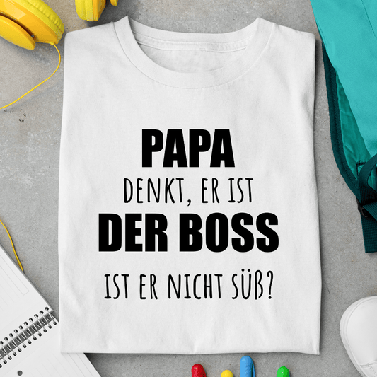 Papa denkt, er ist der Boss  - Kinder Organic T-Shirt