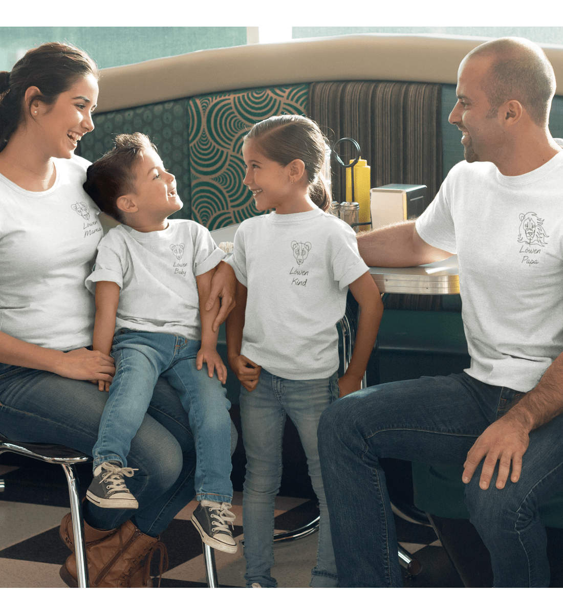 Löwen Kind One Line  - Kinder Organic T-Shirt