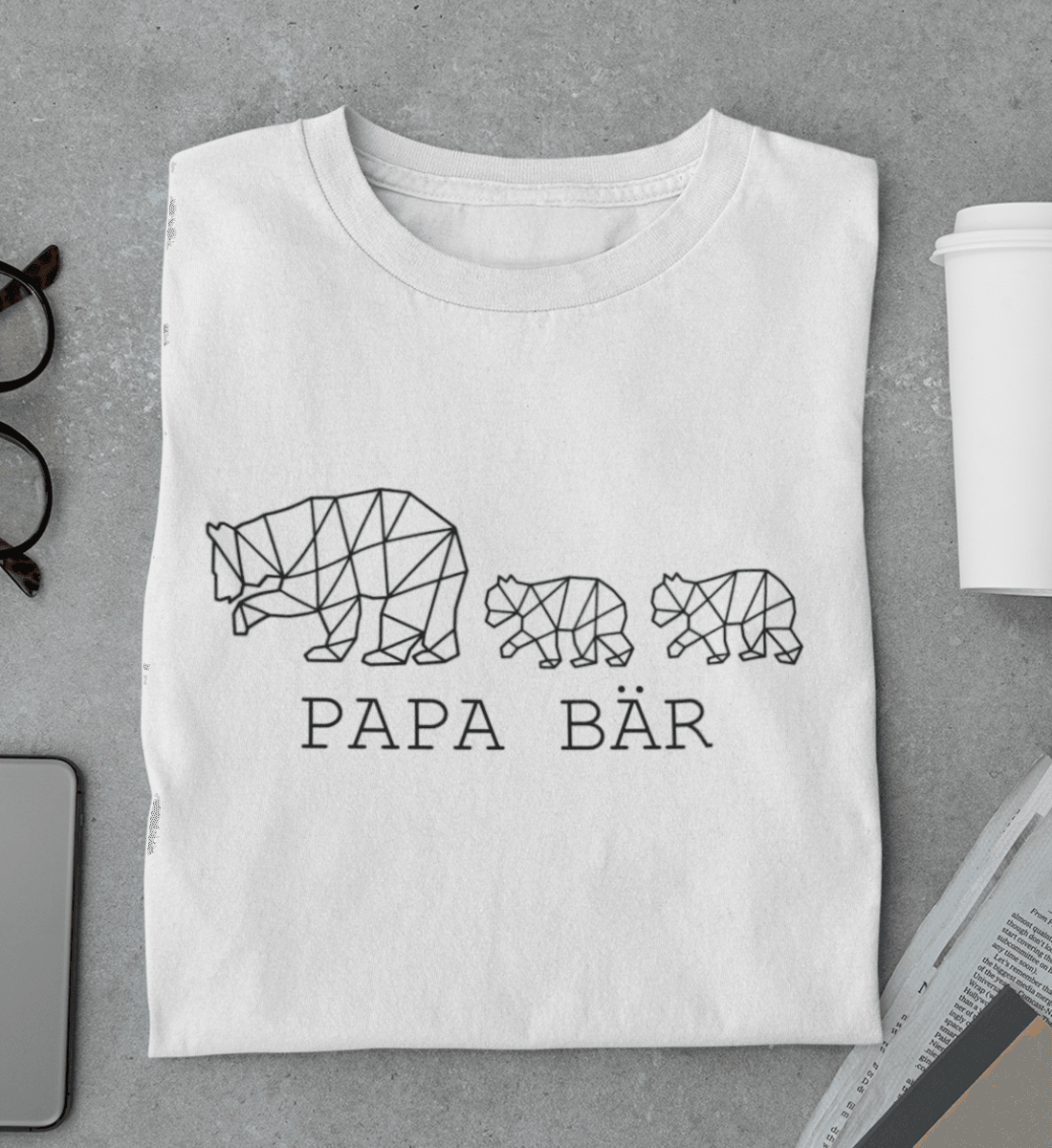 Papa Bär Geo 2  - Herren Premium Organic Shirt - Papasache